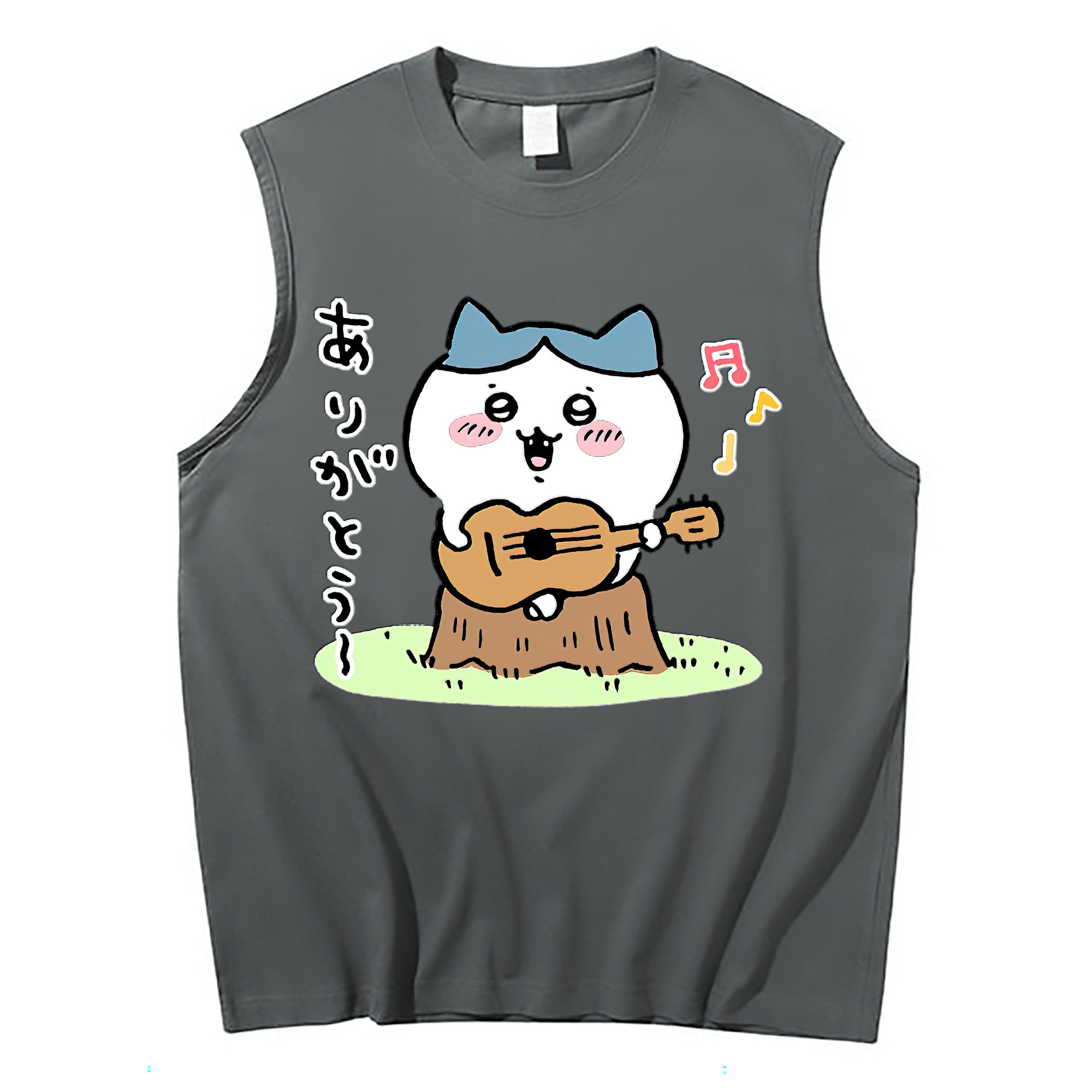 （画像用） ちいかわ ハチワレ Chii-kawa hachiware コットン100％タンクトップ（フロントプリント）